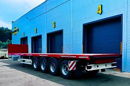 ORTHAUS OP4, П/п открытая платформа, без борта, 4 оси BPW, ССУ1150мм